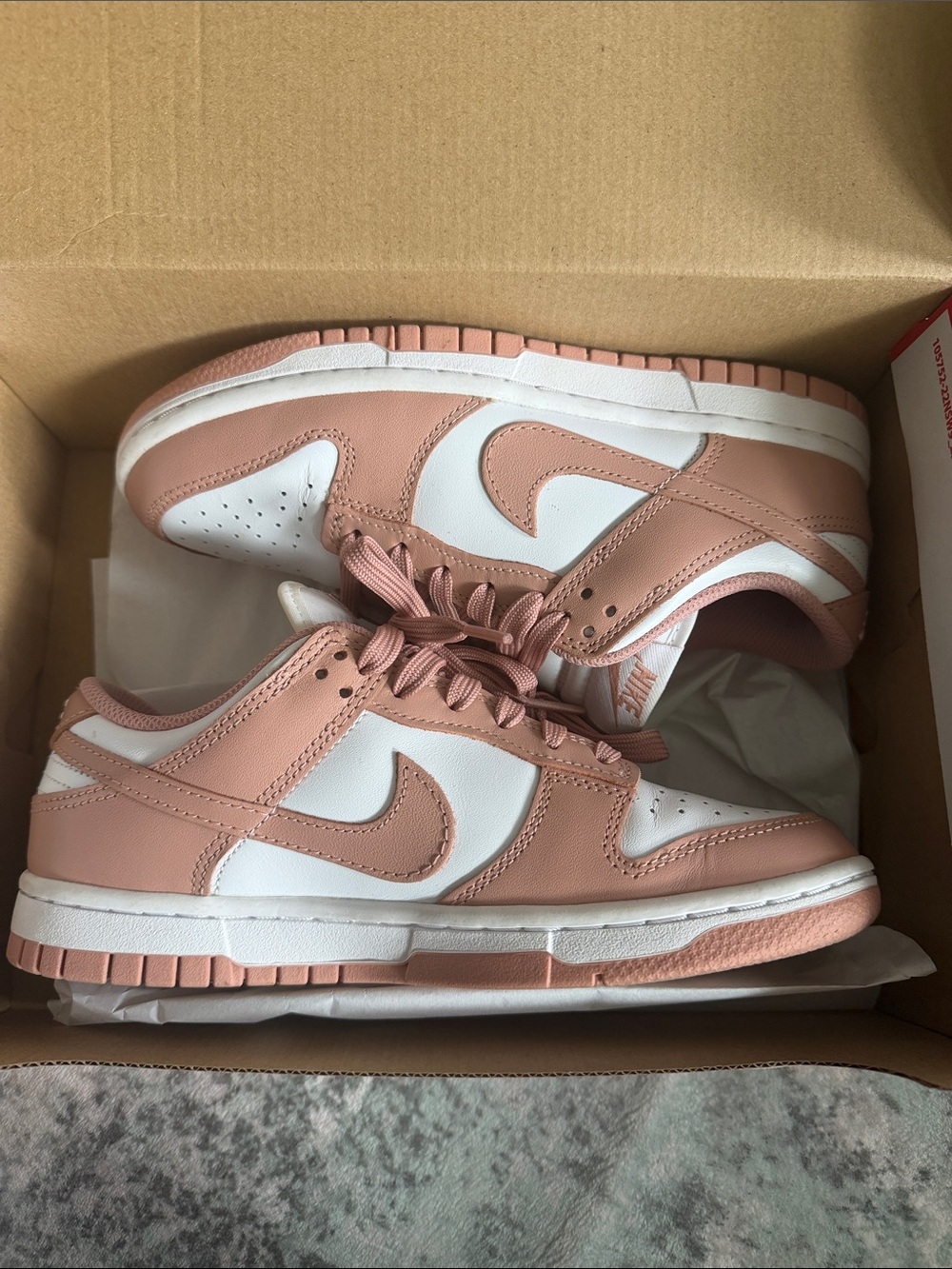 Nike Dunk Low Womens Sneakers - Blush Pink & White